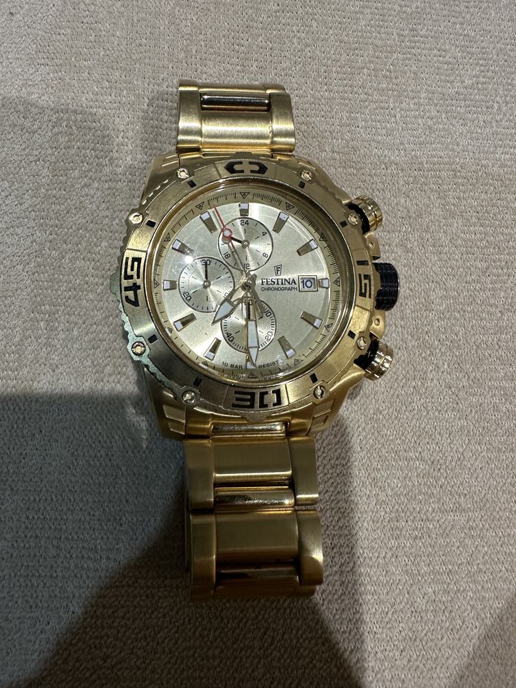 Zloty zegarek festina F20492-1 Prestige Chronograph