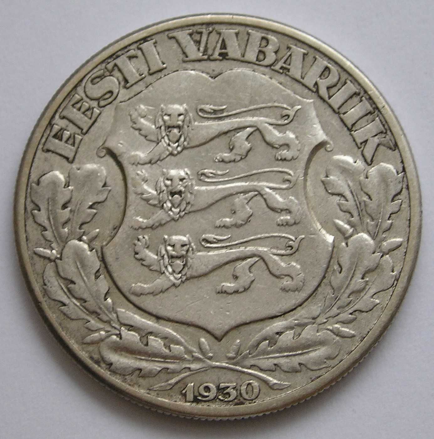 Estonia 2 korony 1930 - zamek Tallin - srebro