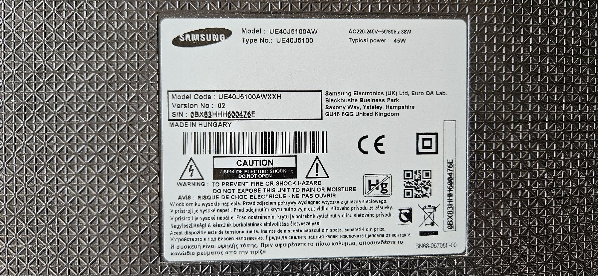 Matryca Samsung CY GH040BGSV1H UE40J5100AW