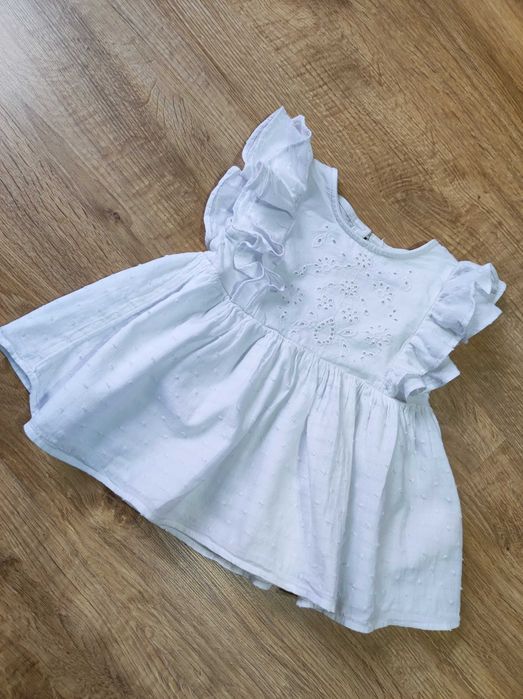 Biała bluzka elegancka z fslbanką ażurowa Święta Wigilia akademia