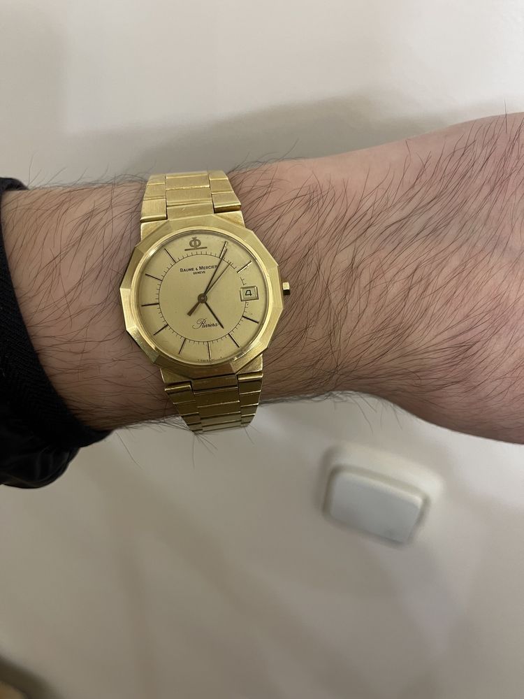 Złoty zegarek męski 18K Baume&Mercier Riviera 750! Piękny!