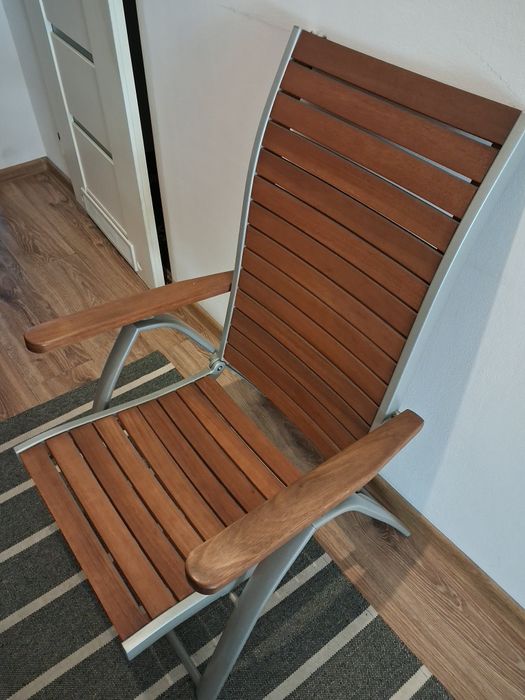 Leżak ogrodowy drewno +aluminium