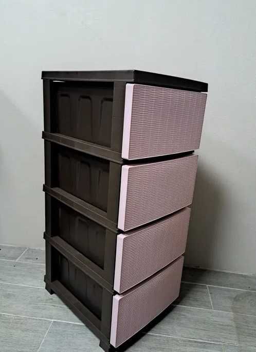 Комод пластиковий R-Plastic 4 яруси Ротанг 86.5х44.5х34.5 см