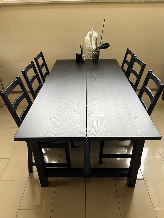 Stół drewniany IKEA Nordviken na 6/8 osób plus 6 drewnianych krzeseł
