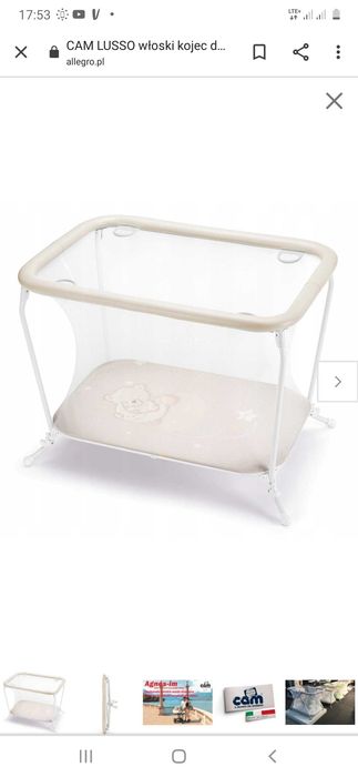 Kojec łóżeczko turystyczne Z MATERACEM cam lusso