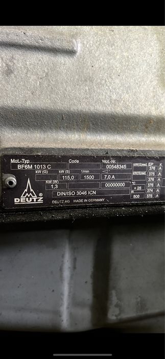 Silnik deutz BF6M1013 BF6M 7.1 115 kw linde fuchs atlas