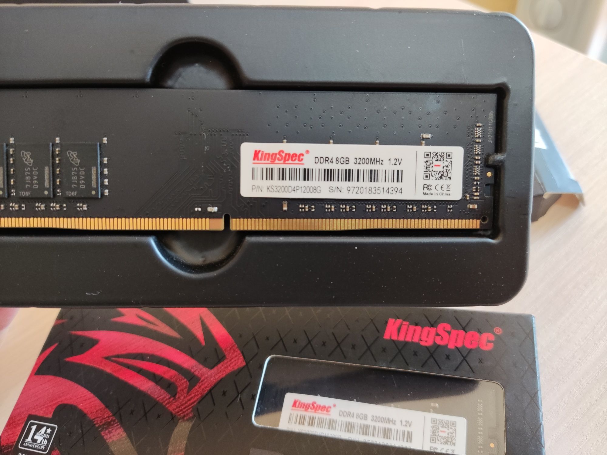 ОЗУ DDR4 16gb 3200mhz ( две планки по 8гб итого 16гб ддр4, Kingspec )