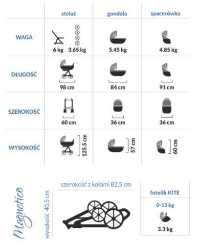 Wózek 3w1, wozek 2w1 Paradise Baby Magnetico - Elegancki i prosty