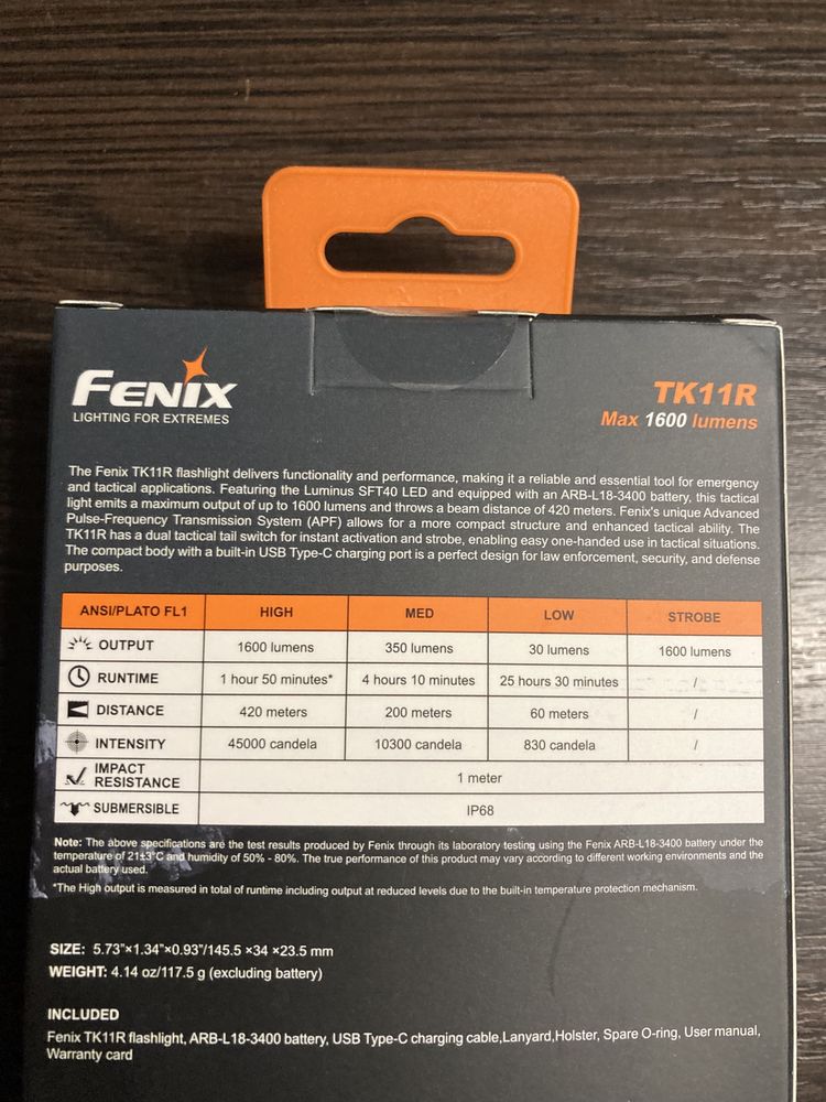 Ліхтар тактичний Fenix TK11R 1600 люмен!