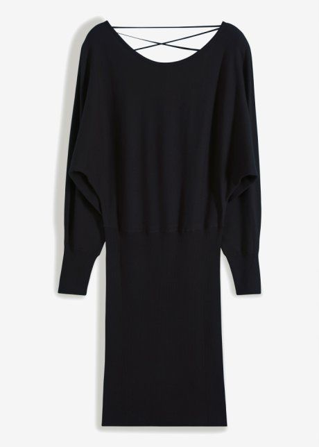 B.P.C sukienka dzianinowa czarna ze sznurowaniem 40/42.