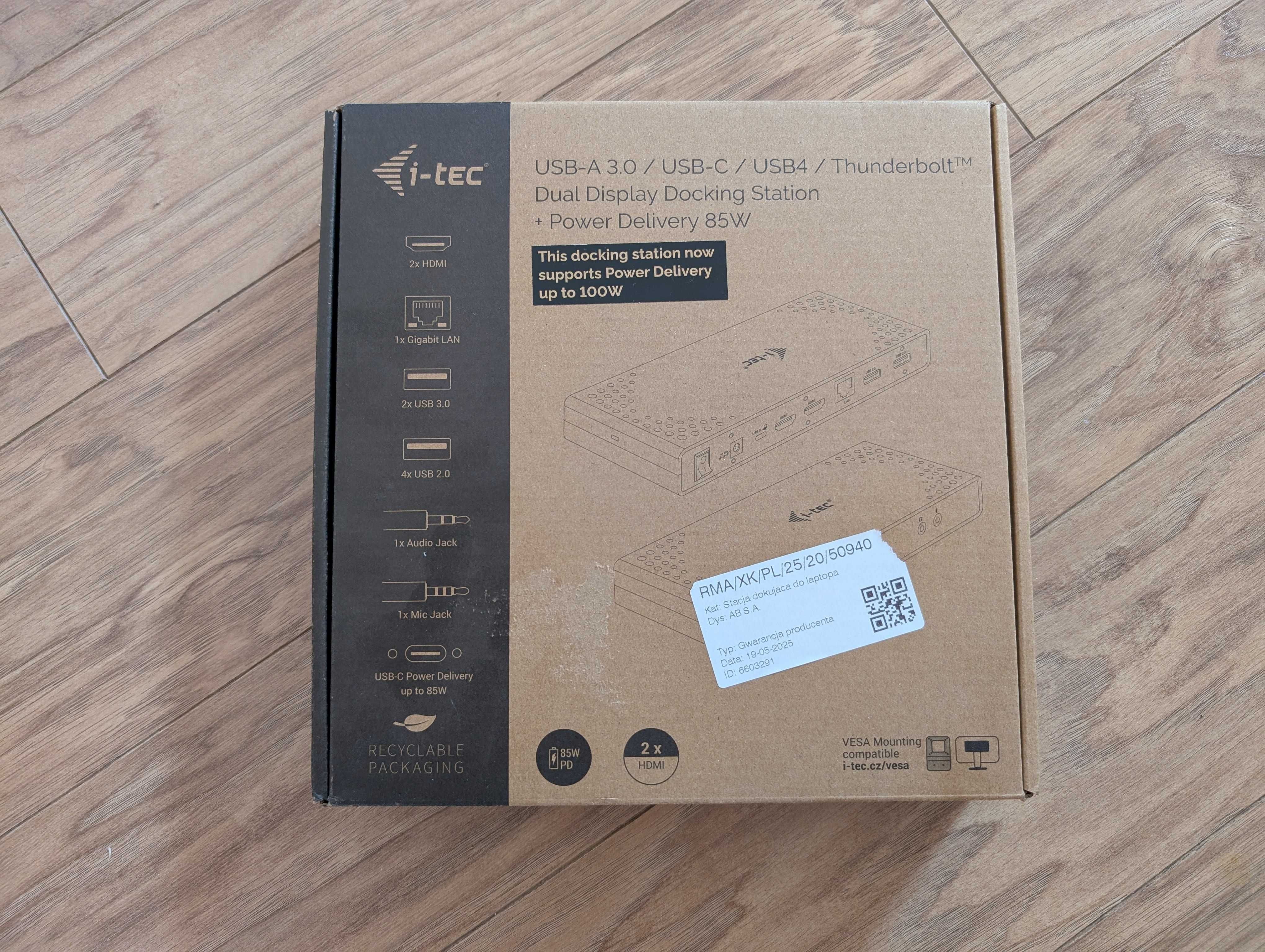 Stacja Dokująca i-tec USB 3.0 / USB-C / Thunderbolt 2x HDMI Dock PD