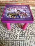 Mesa criança, rosa, da patrulha pata