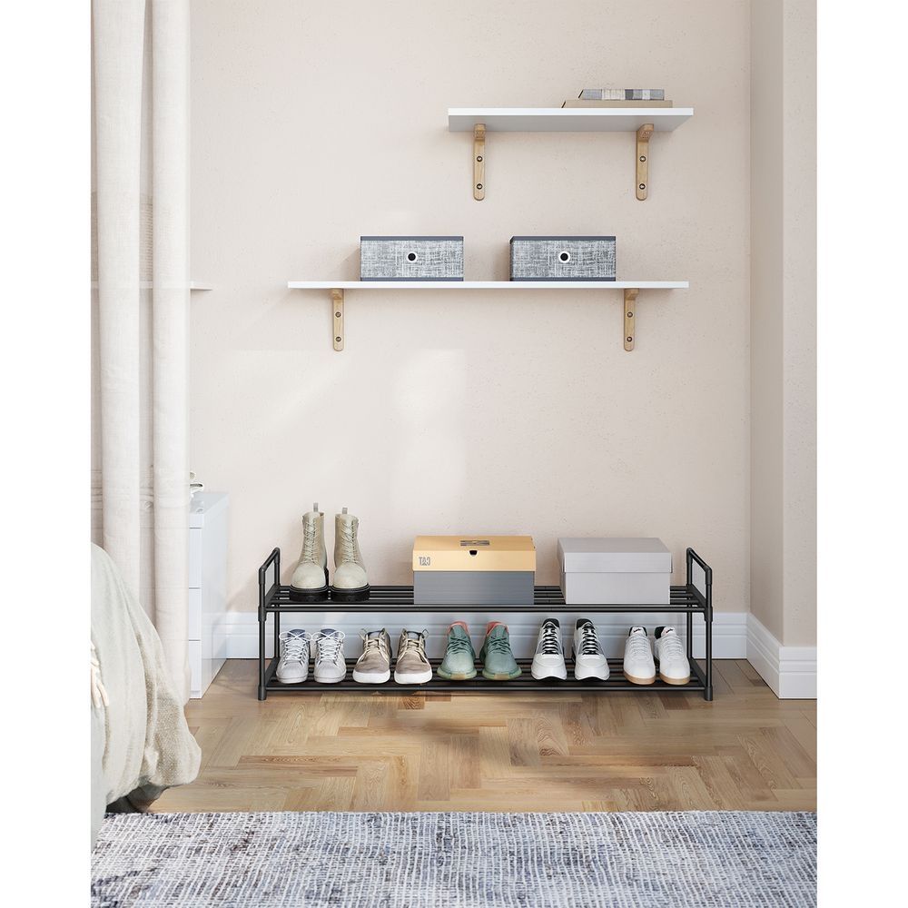 Nowe! Stojak na buty z 2 metalowymi poziomami 30 x 116 x 34 cm  KOD127