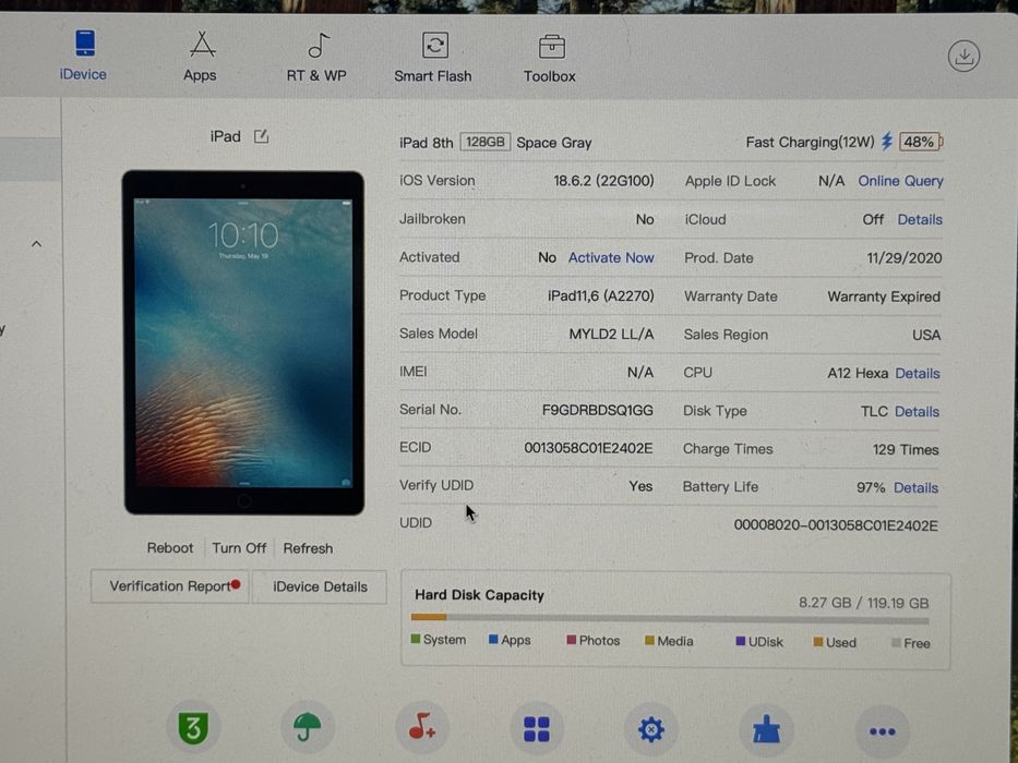 iPad 2020 128Gb на запчастини