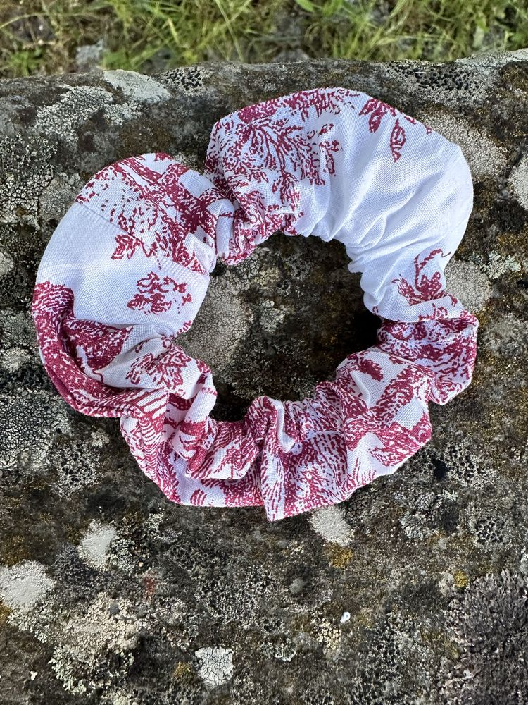 Conjunto de 6 scrunchie cabelo com padroes de cor rosa