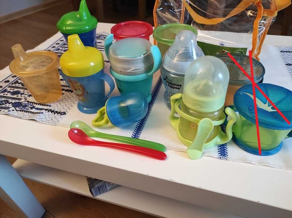 Kubki niekapki, butelki, łyżeczki