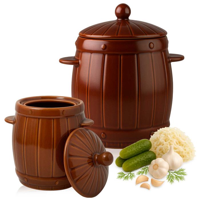 Pojemnik garnek ceramiczny kamionka 4 L na ogórki, kapustę wzór 2