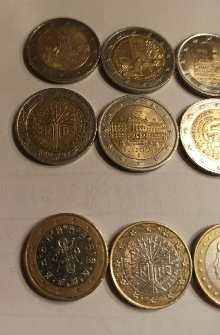 Монеты евро 1, 2, 50центов