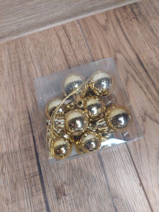 Złote mini bombki 12szt