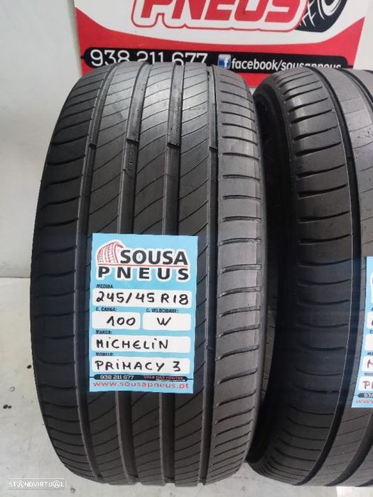 2 pneus semi novos 245-45r18 michelin - oferta dos portes