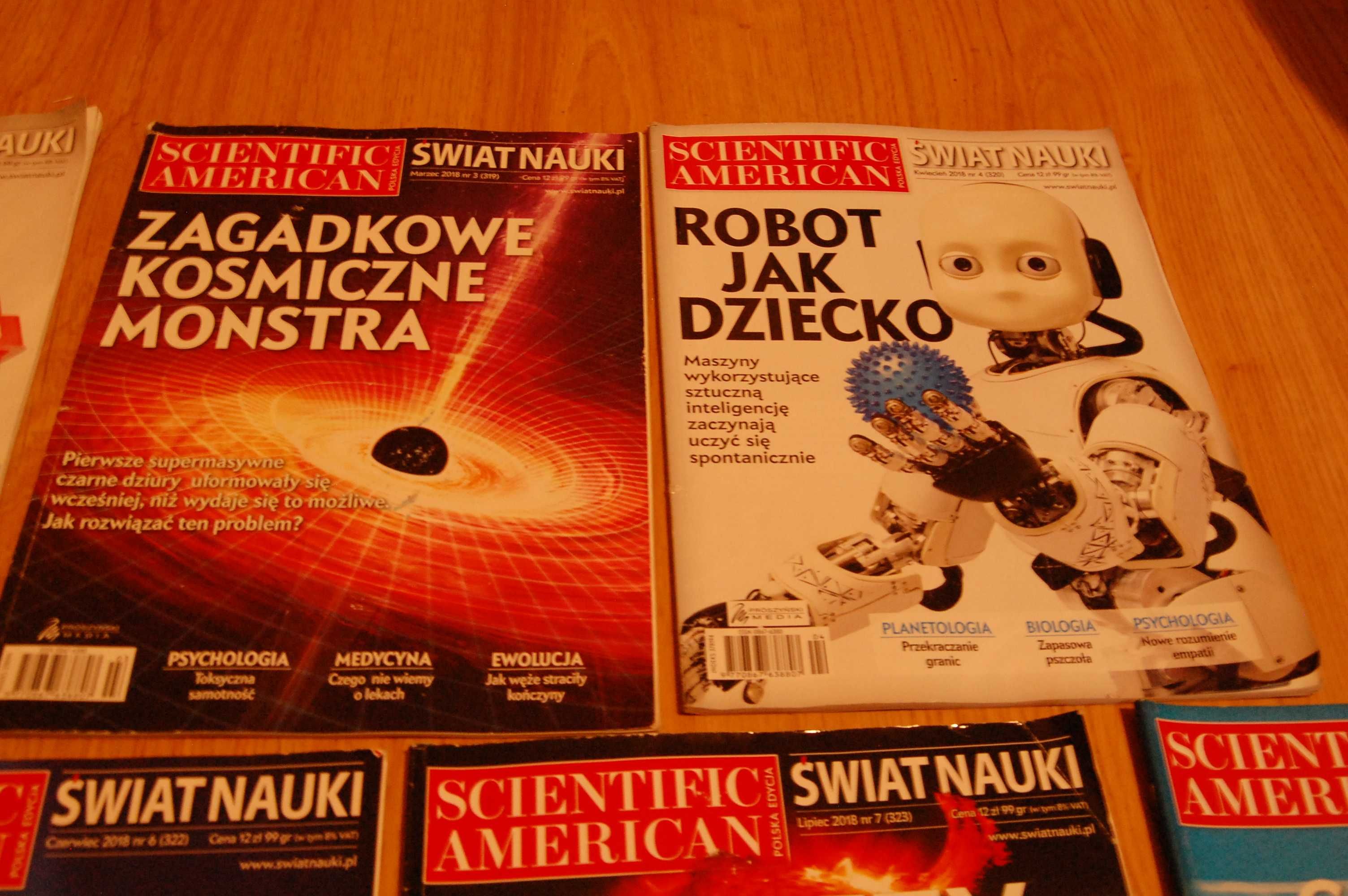 Scientific American. Świat nauki 2018. 7szt.x4zł=28zł za całość!