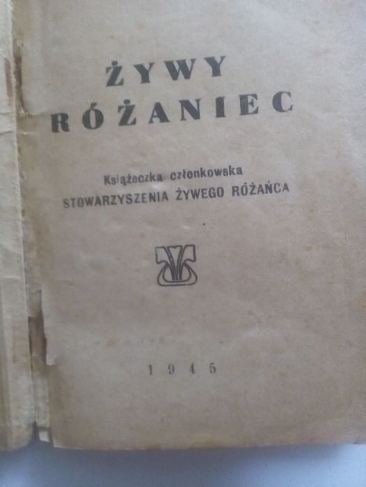 Książeczka Żywy Różaniec z 1945r