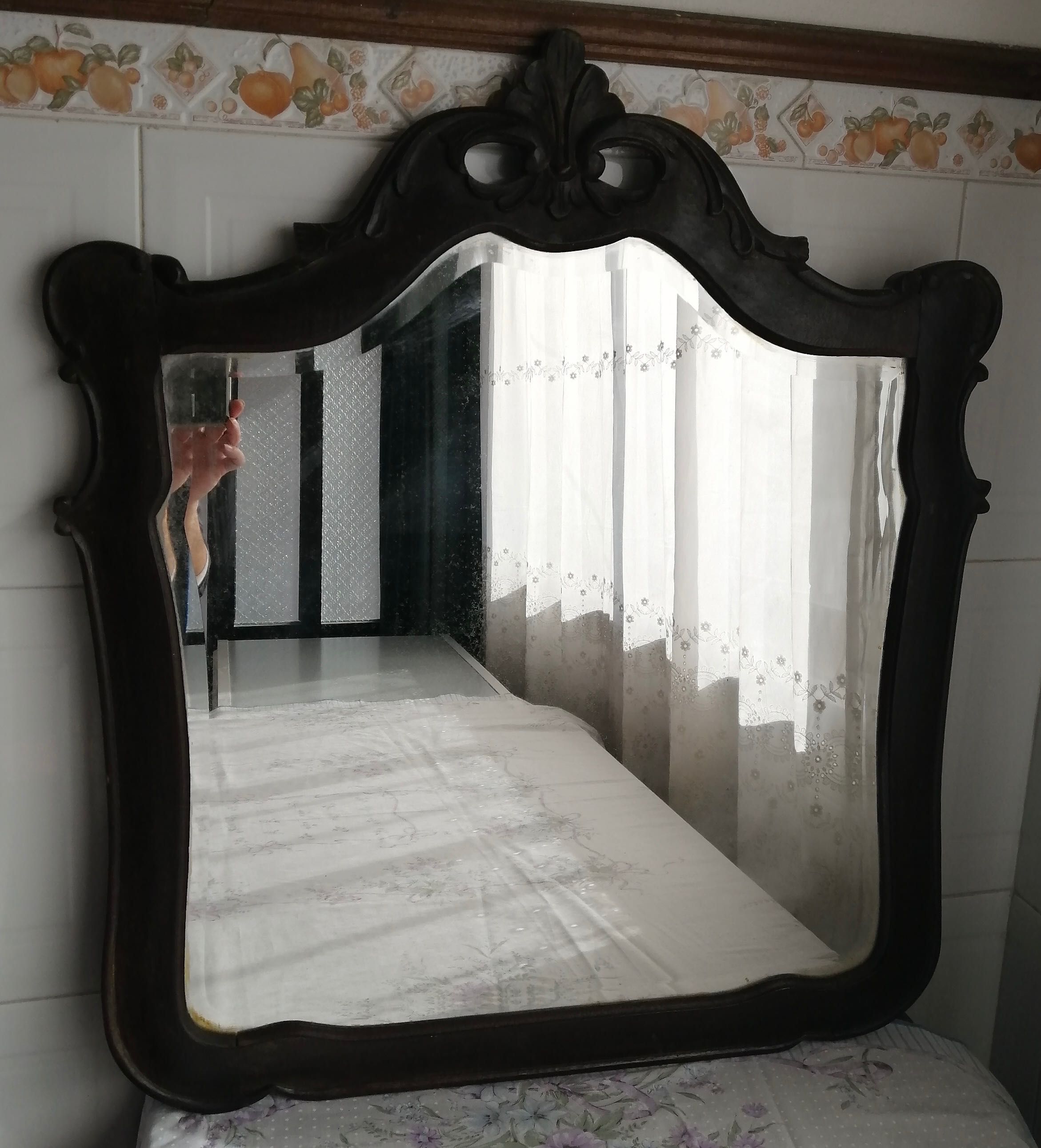 antigo espelho rustico biselado