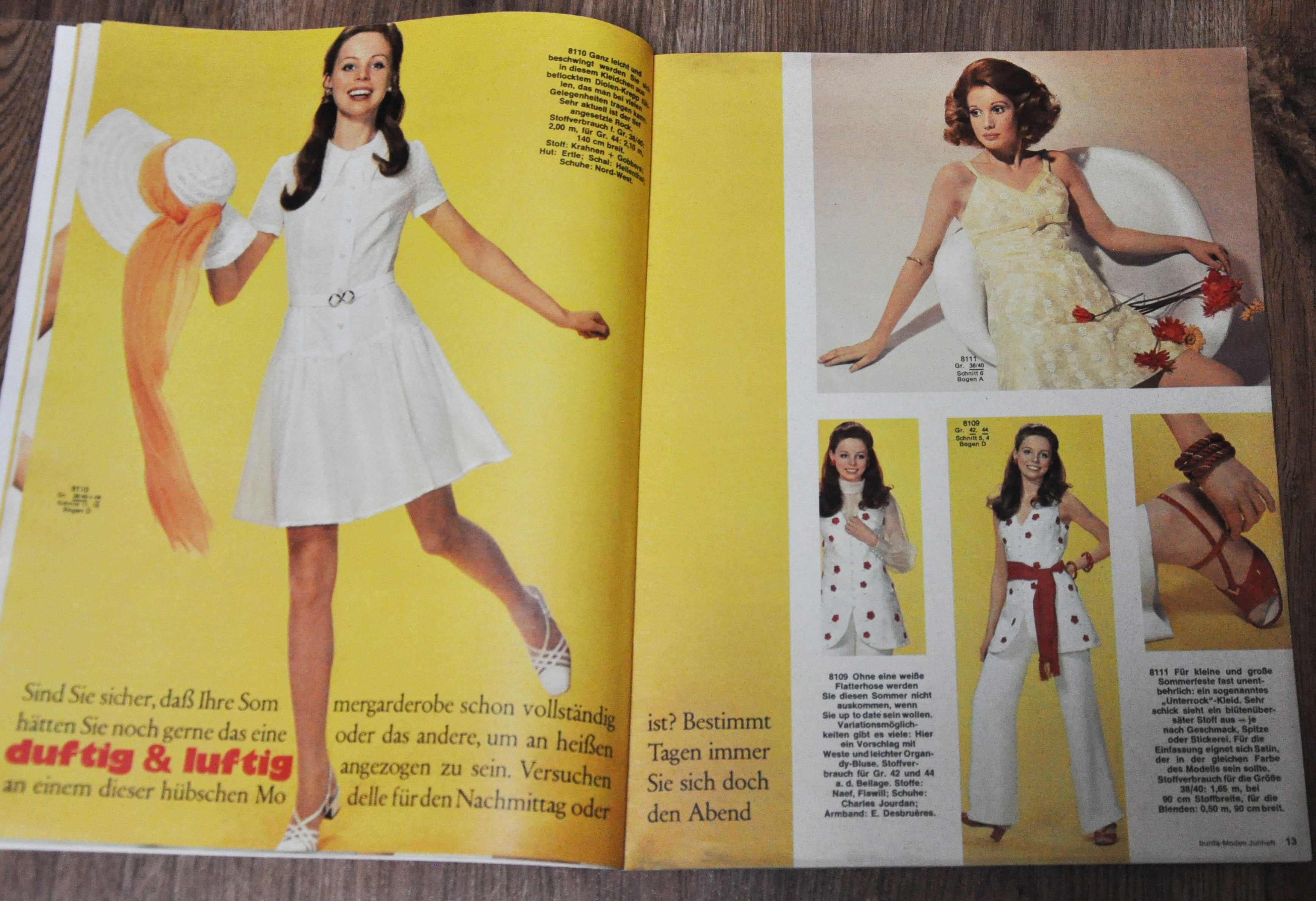 Burda lipiec 1969 z wykrojami PRL RETRO vinatge !!
