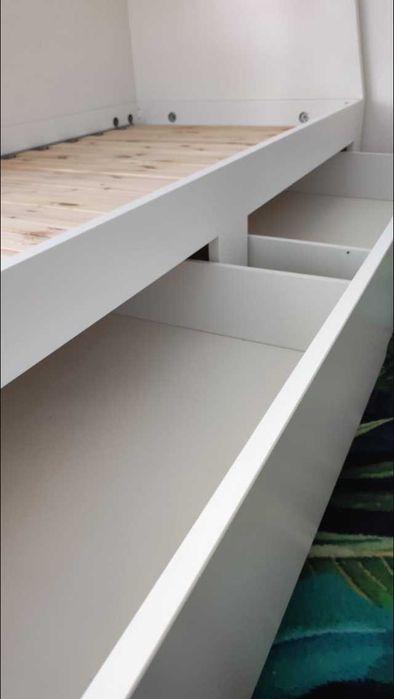 łóżko ikea Flekke 80x200 rozkładane z szufladami, stan bardzo dobry