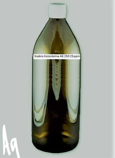 Srebro Koloidalne Niejonowe 1000ml. Ag 250 25ppm, NATURALNY ANTYBIOTYK