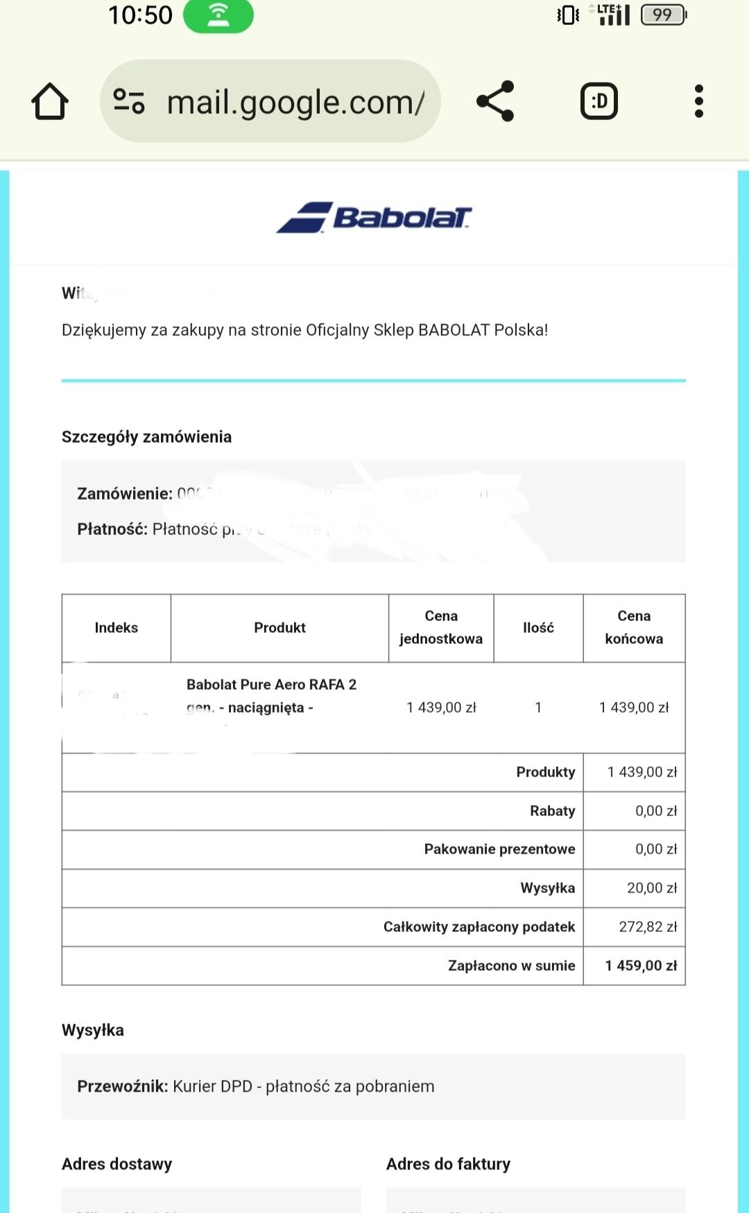 Rakieta rączka 3 ,Babolat pure aero Rafa 2023 origin ,2 generacji