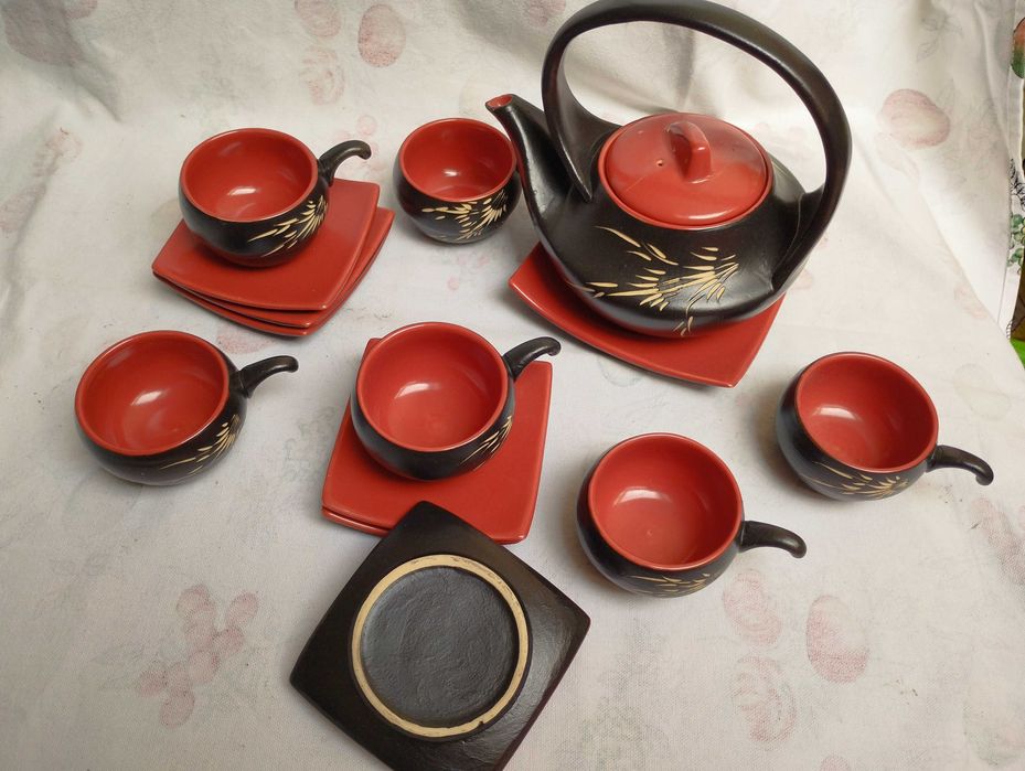 conjunto de chá asiático