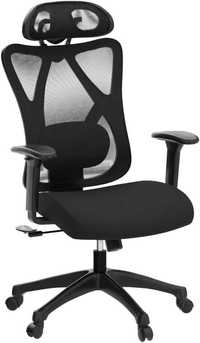 Ergonomiczne krzesło biurowe fotel komputerowy lędźwie zagłówek 150 kg