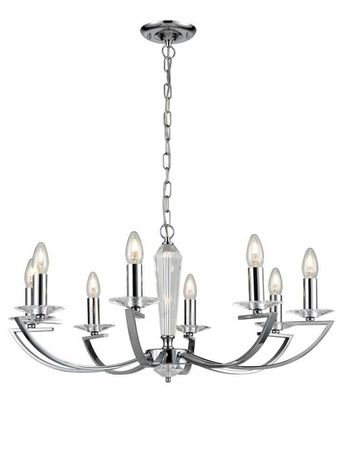 Luksusowy żyrandol lampa sufitowa glamour FRANKLITE chrom + szkło