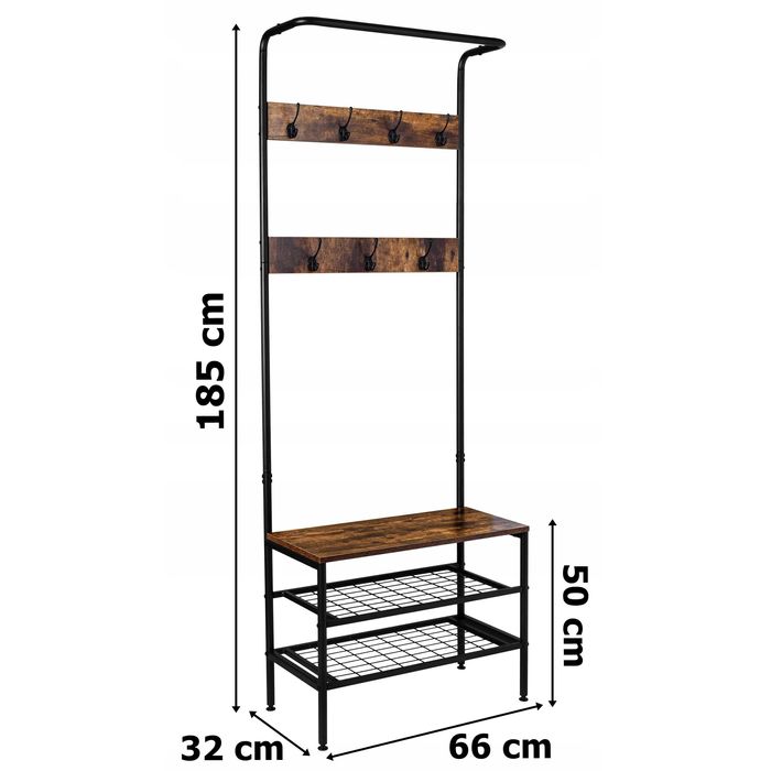 NOWY Wieszak Loftowy Na Ubrania Kurtki Szafka na Buty Do Przedpokoju