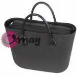 Czarny organizer do OBAG BAG STANDARD pikowana eko skóra OMAY