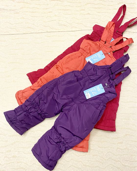 Зимовий/зимний напівкомбенізон для дівчинки/лижні штани 86-104