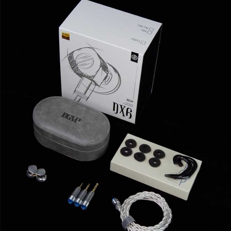 Навушники BGVP DX6. Срібні, блакитні, чорні. Штекер: модульний