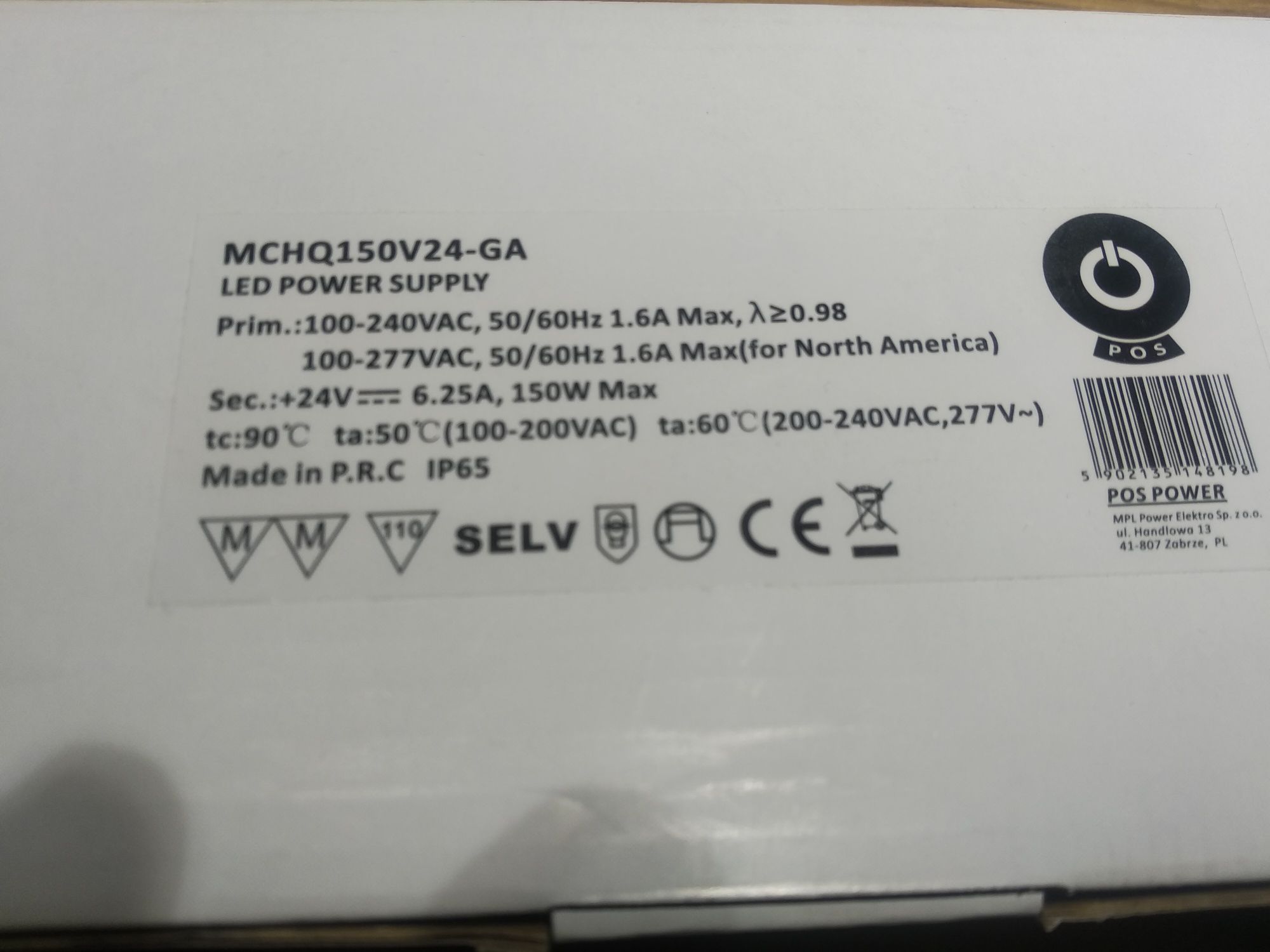 Zasilacz led  mchq150w24v-ga