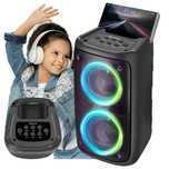 Mobilny głośnik bezprzewodowy bluetooth boombox usb led karaoke OKAZJA