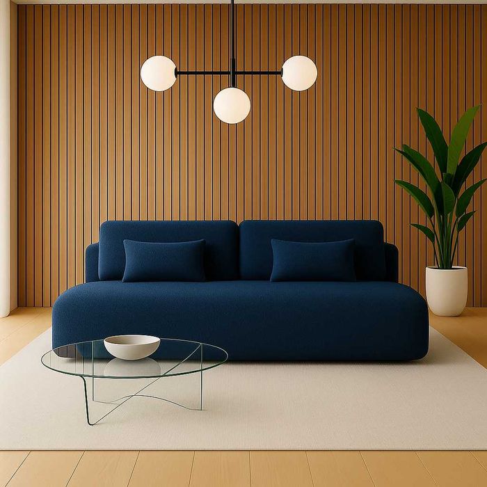 Sofa rozkładana tapicerowana z funkcją łóżka i pojemnikiem