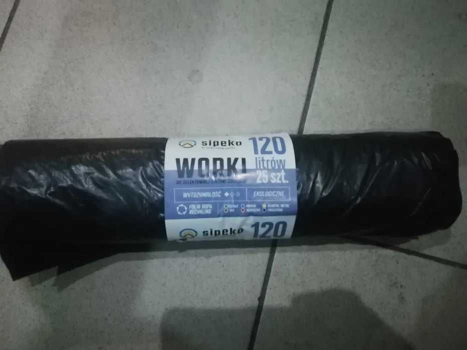 Czarne worki na śmieci 120 l 25szt. w rolce