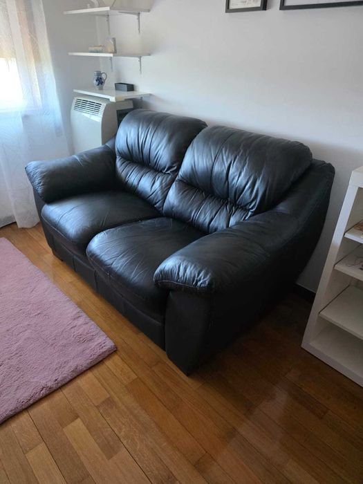 Sofa 2 lugares pele preto