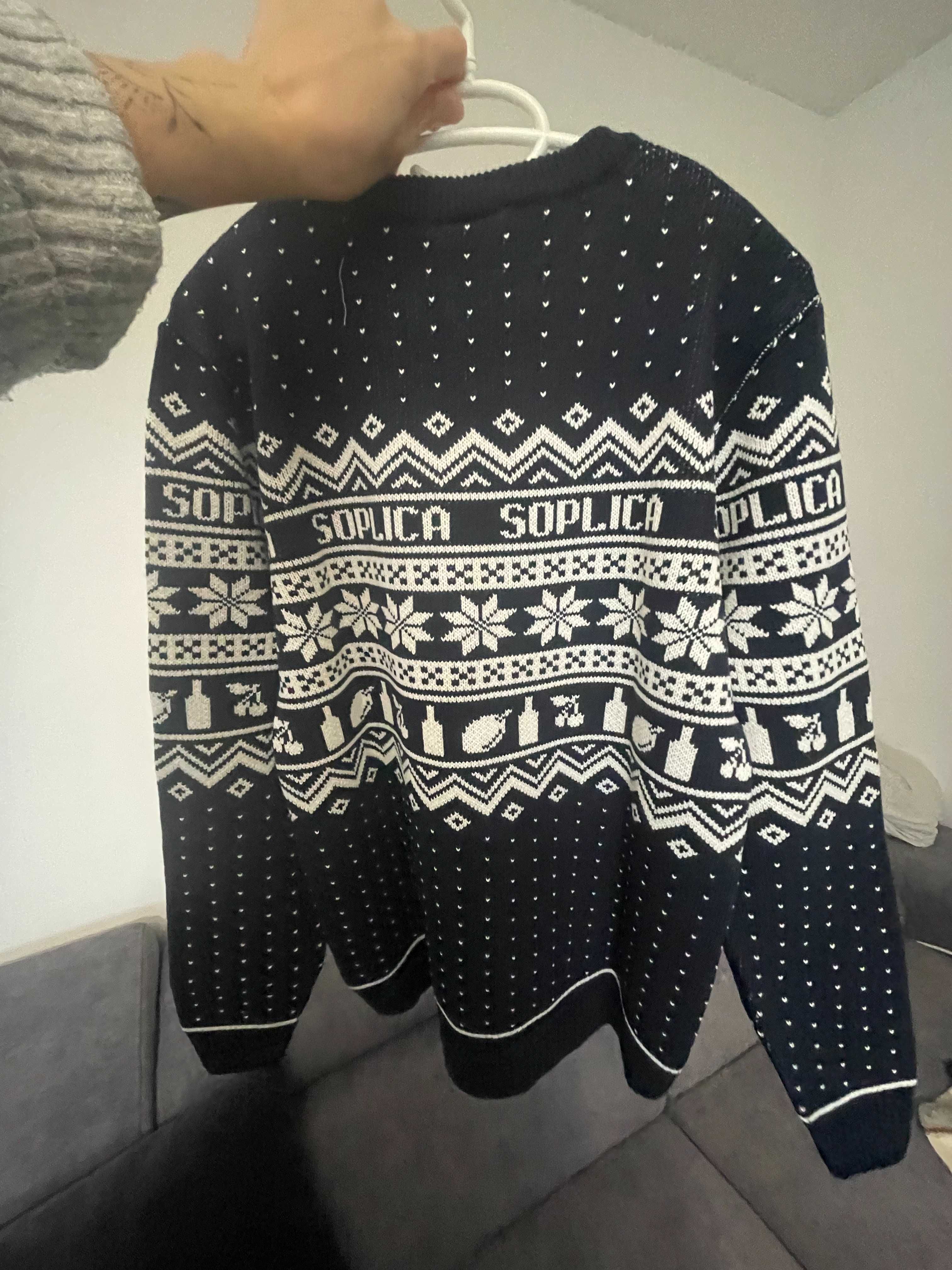 Sweter świąteczny Soplica męski z metką