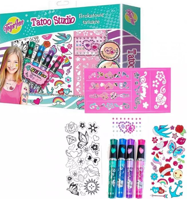 Toys Inn. Tatoo studio. Zestaw do tworzenia brokatowych tatuaży. Stnux