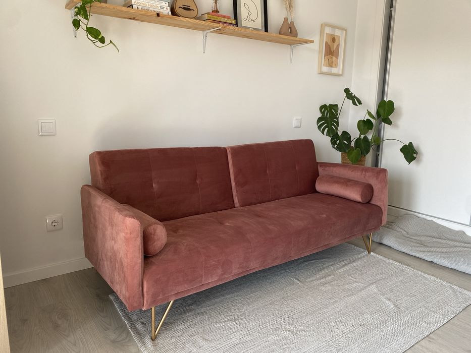 Sofá veludo rosa sklum
