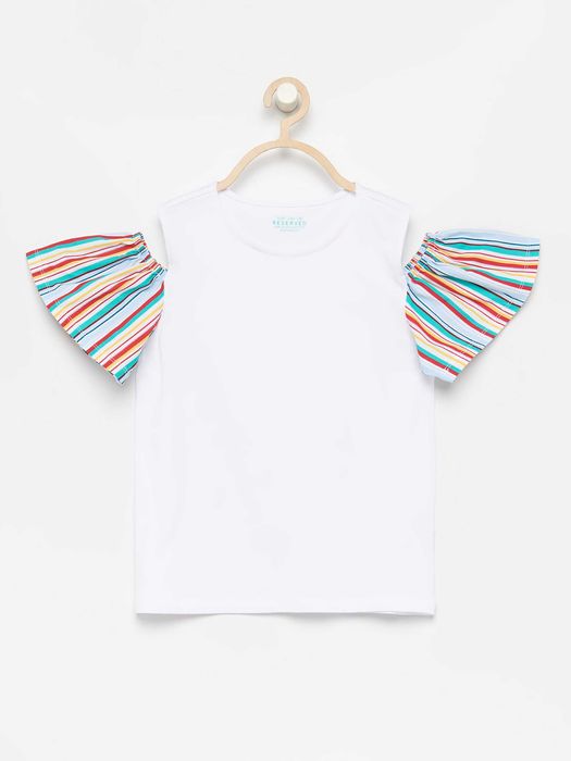 Bluzka Reserved 146 cold shoulders biała