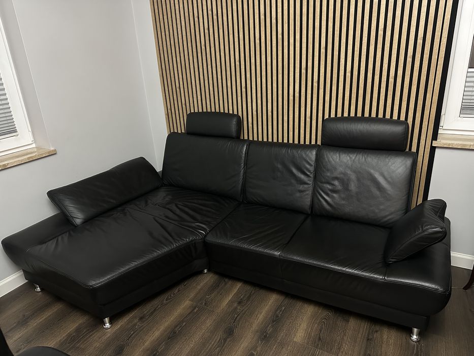 Sofa i fotel ze skóry naturalnej.