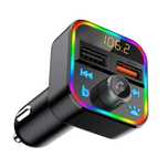 Transmiter fm szybka ładowarka bluetooth audio mp3 bluetooth 2 usb rgb