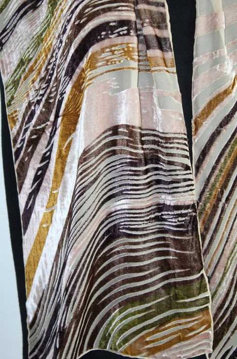 G8 GALITZINE Aksamitny Szal Jedwab 34x160